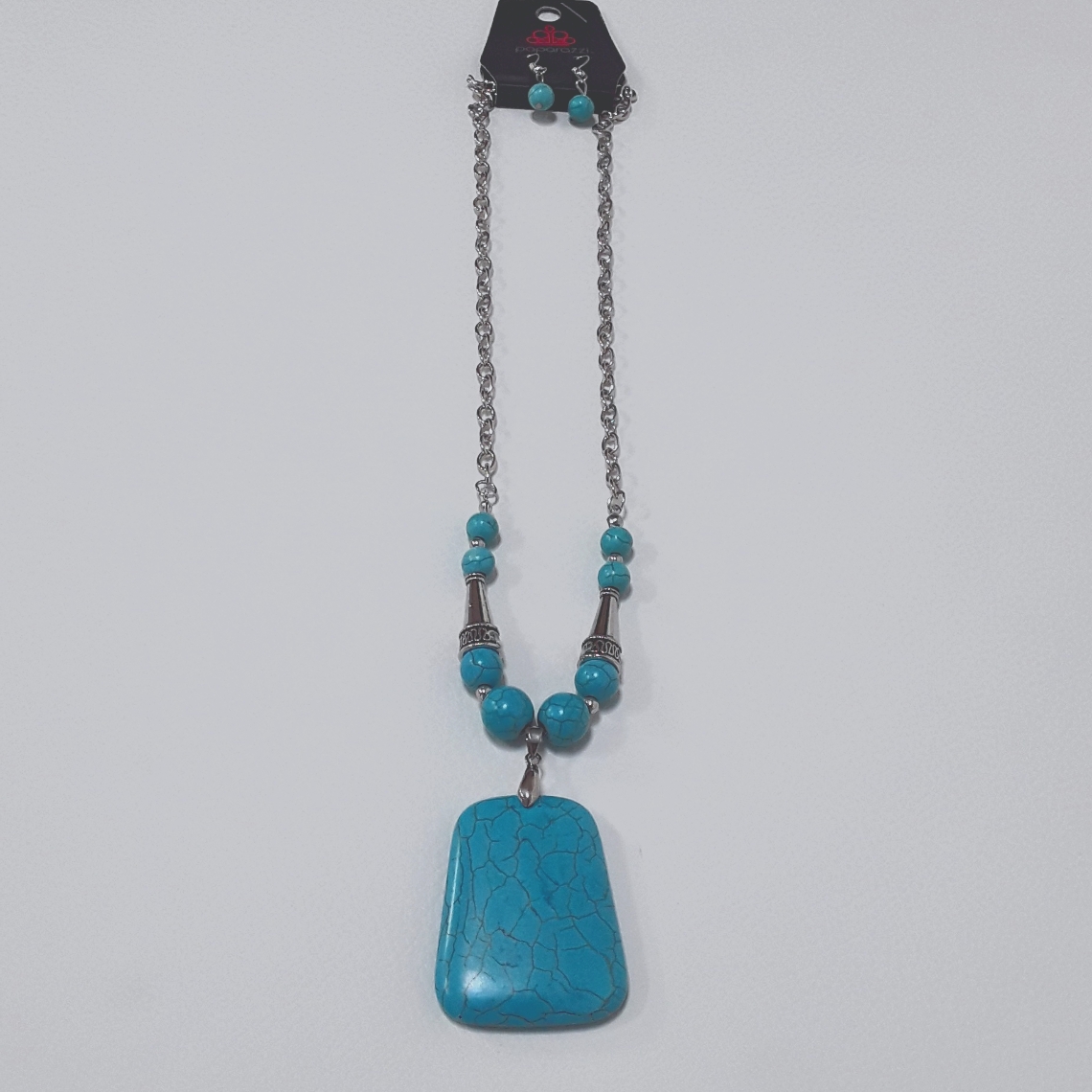 Turquoise Necklace Earring Set 7$